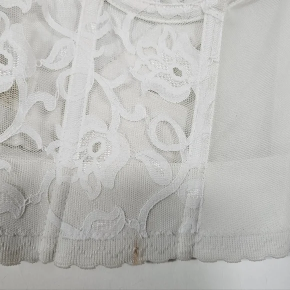Vintage Gold Label Victorias Secret White Lace Bustier Bra Corset Sz 36B Bridal - Picture 15 of 15